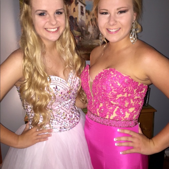 Sherri Hill🌺 Hot Pink Prom Dress💖 - Picture 11 of 14